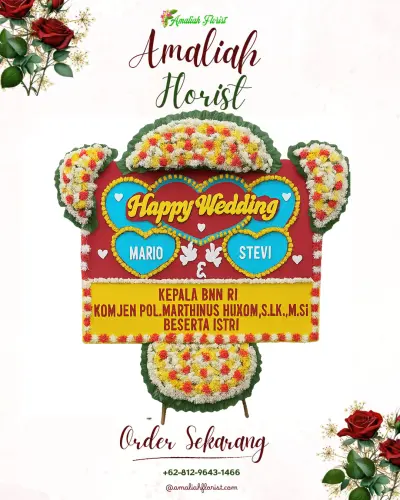 Karangan Papan Bunga Pernikahan di Warungpring